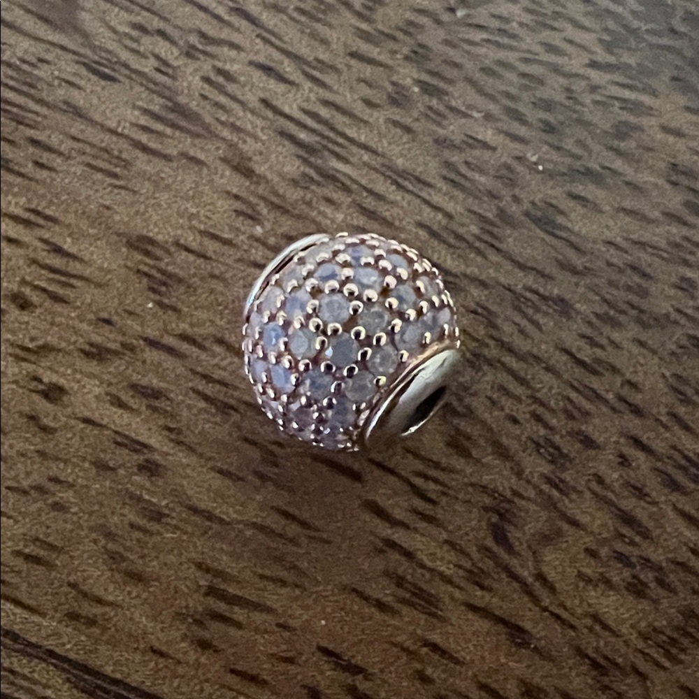 Elegant Pandora Silver and Rose Gold Pink Beaded Charm with “Love” engraved - Picture 5 of 6